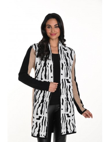 Frank Lyman knit cardigan zebra & beige la chaussure