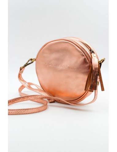 Sac rond rose gold en cuir recyclé - PATTI votre