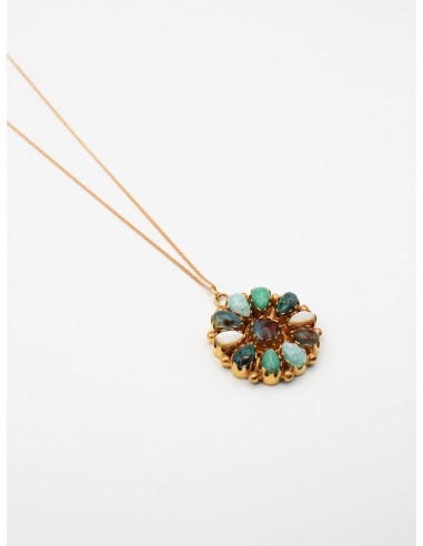 Collier flower multico turquoise - ELSA en linge