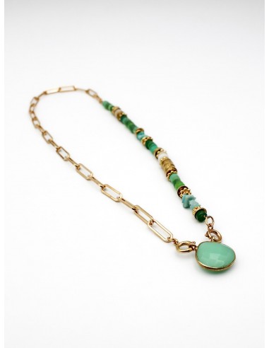 Collier heishi bimatière chrysoprase - FLORA hantent personnes