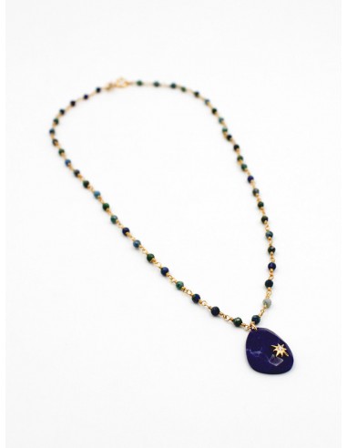 Collier perles pendentif étoile azurite - BILLIE france