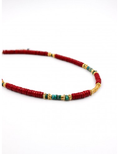 Collier heishi rouge - FRIDA en ligne des produits 